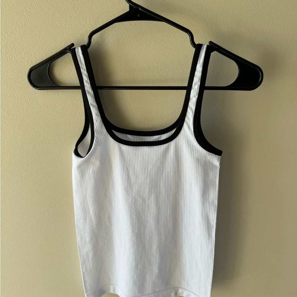 White Ribbed Tank Top - Picture 1 of 3
